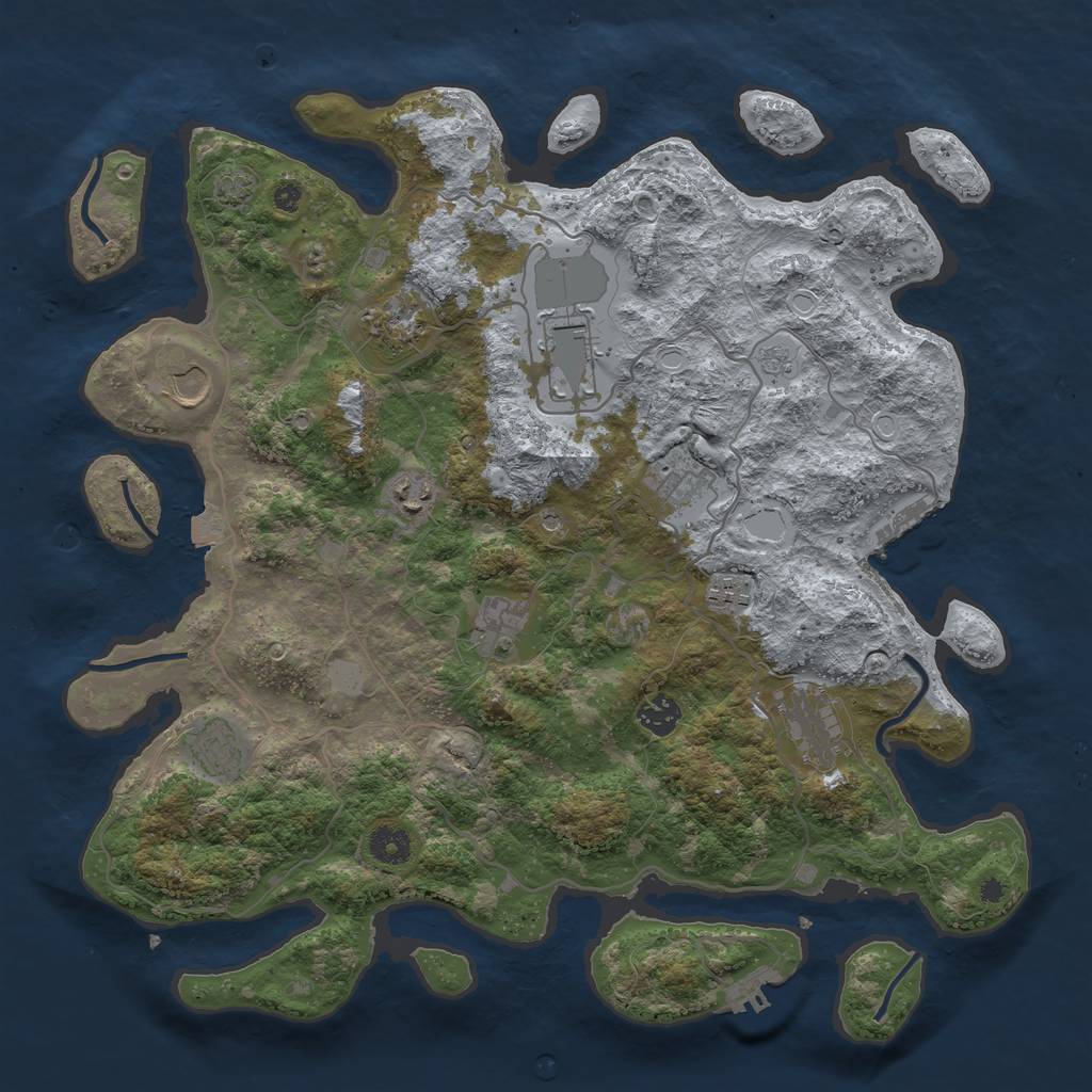 Rust Map: Procedural Map, Size: 4000, Seed: 160140805, 18 Monuments