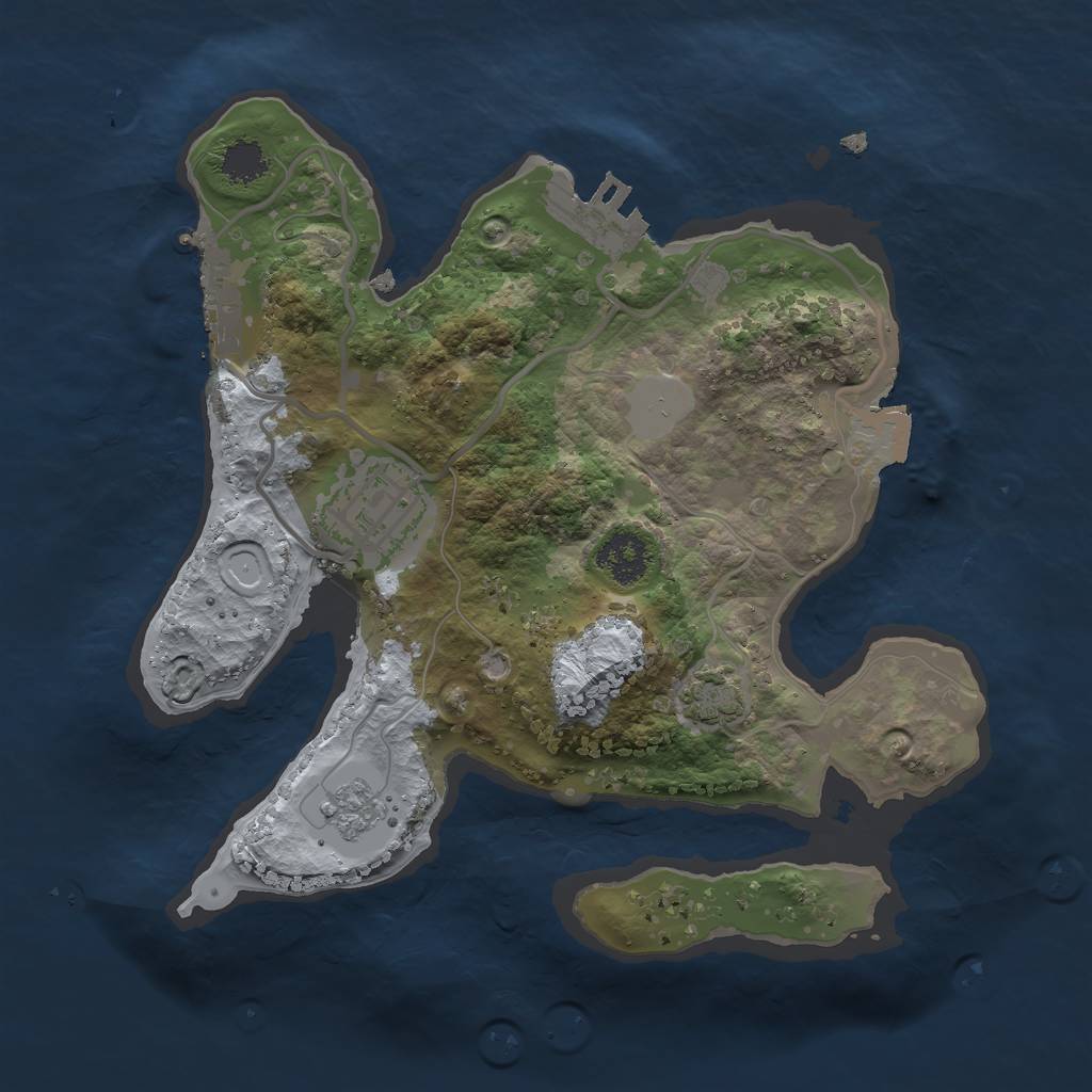 Rust Map: Procedural Map, Size: 2222, Seed: 9000, 8 Monuments
