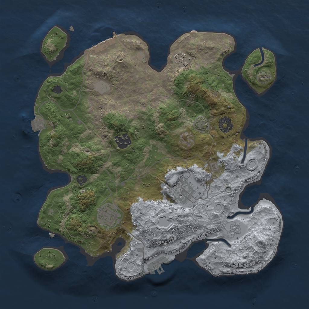 Rust Map: Procedural Map, Size: 3000, Seed: 83943, 11 Monuments