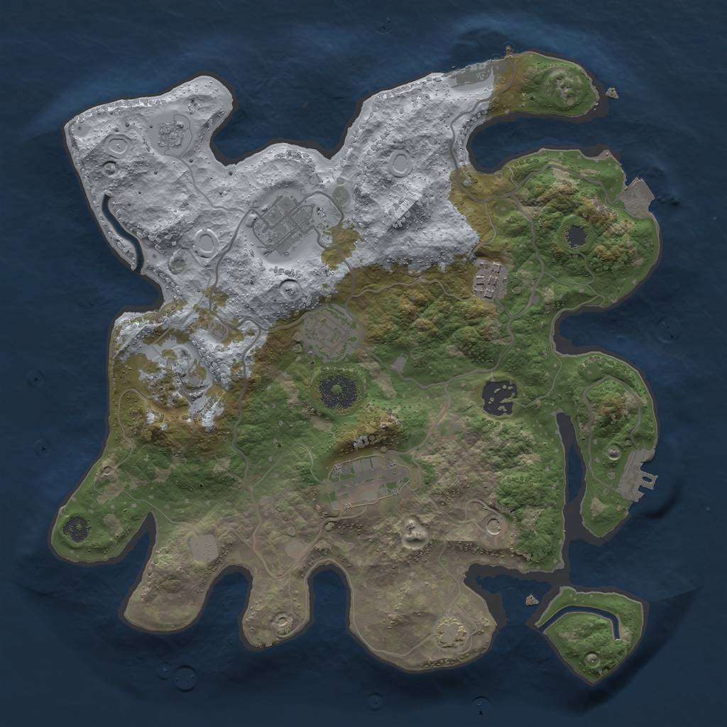 Rust Map: Procedural Map, Size: 3000, Seed: 1608939490, 14 Monuments