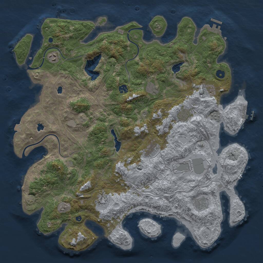 Rust Map: Procedural Map, Size: 4500, Seed: 1202442868, 16 Monuments