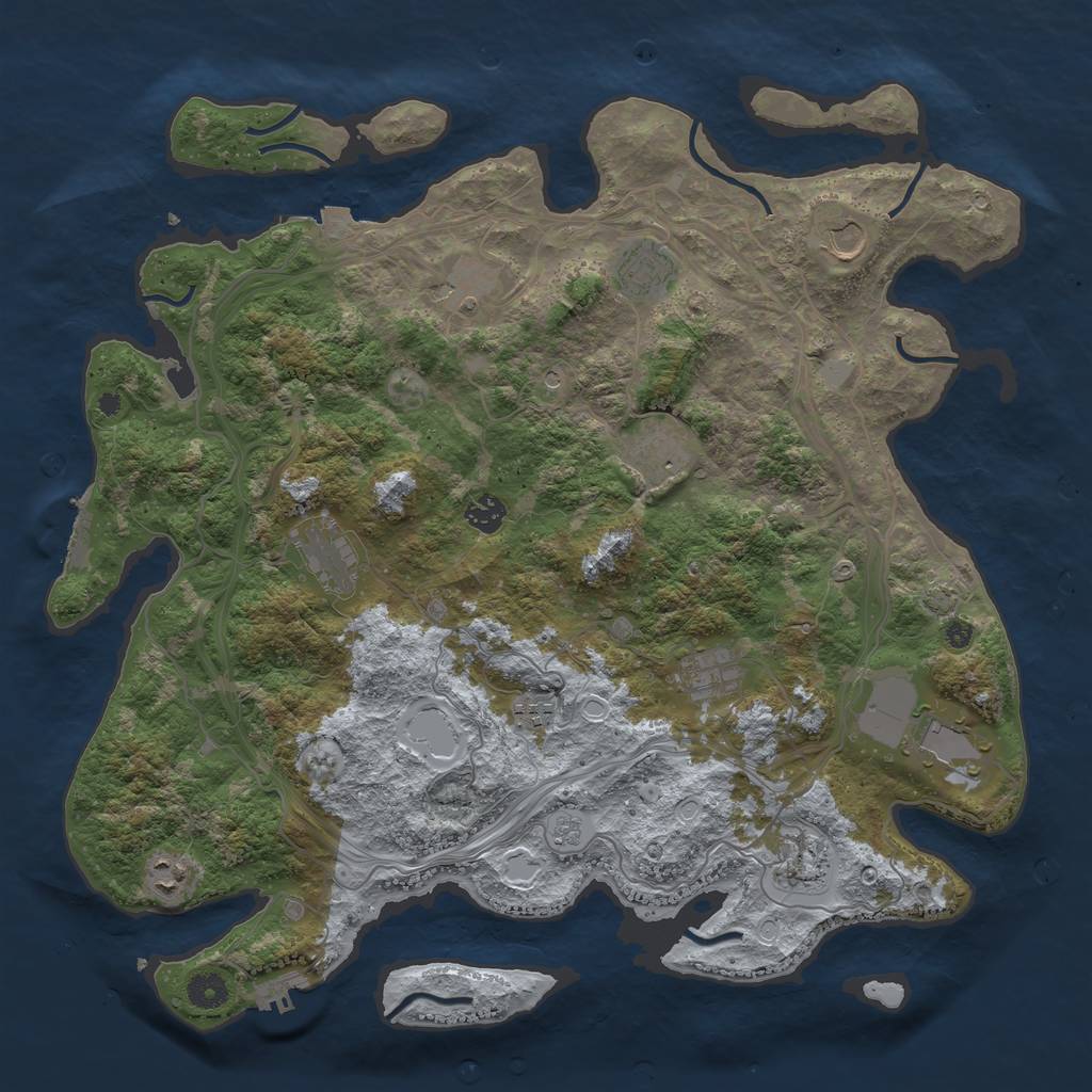 Rust Map: Procedural Map, Size: 4250, Seed: 215394775, 19 Monuments