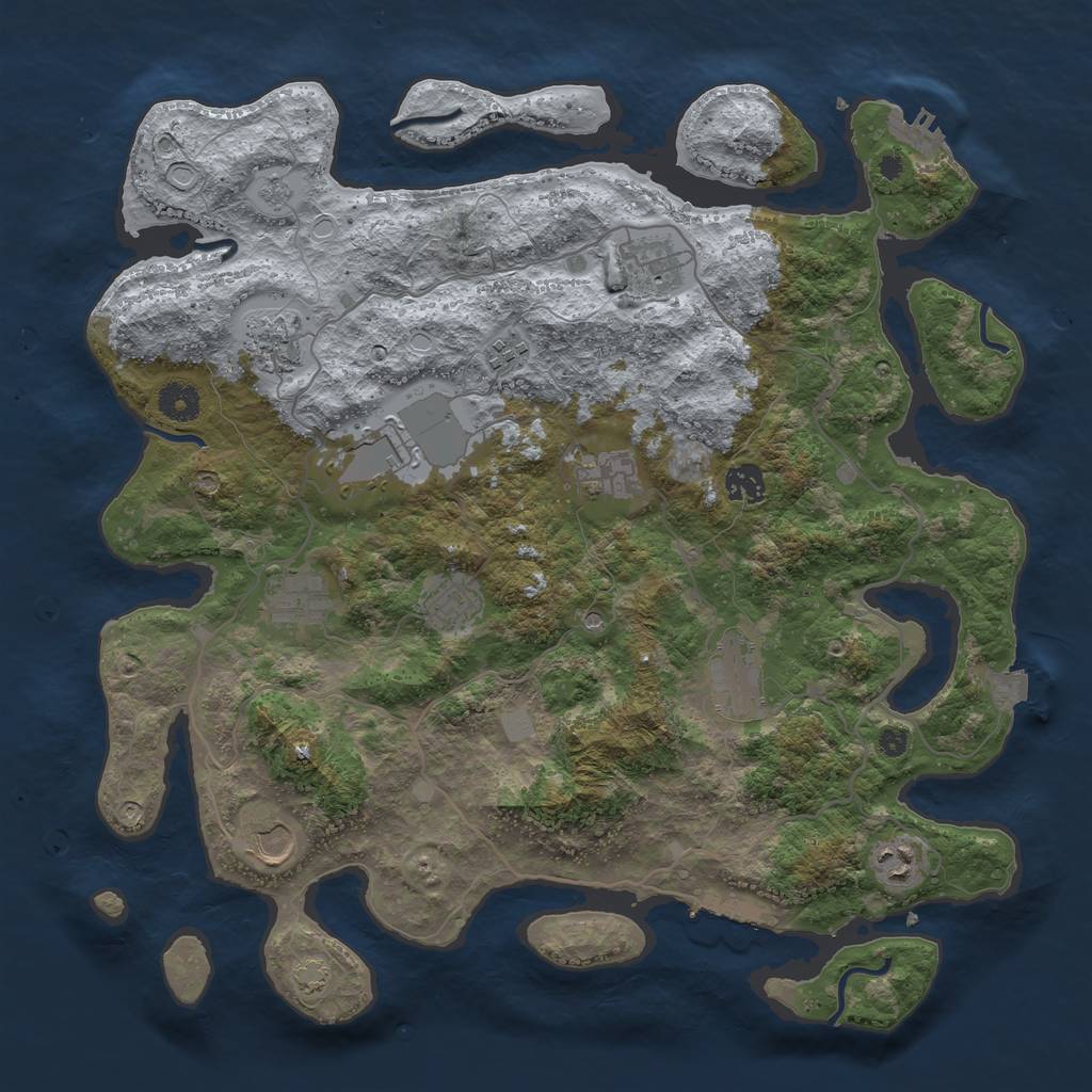 Rust Map: Procedural Map, Size: 4000, Seed: 182013, 19 Monuments