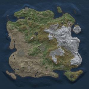 Thumbnail Rust Map: Procedural Map, Size: 3600, Seed: 20302, 15 Monuments