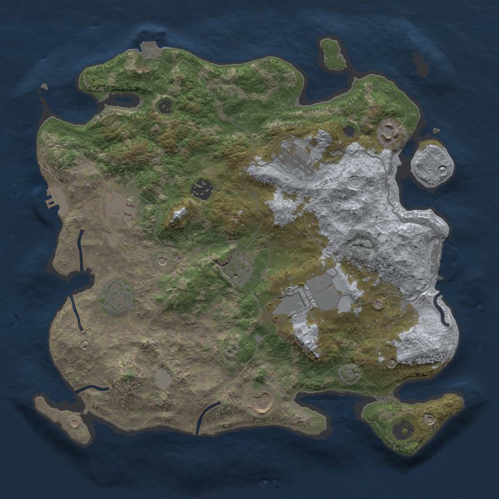 Rust Map: Procedural Map, Size: 3600, Seed: 20302, 15 Monuments