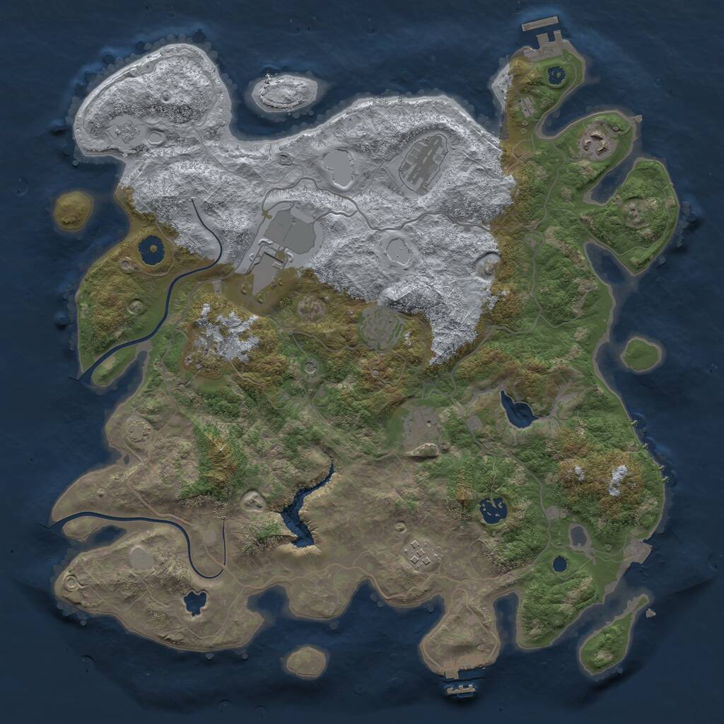 Rust Map: Procedural Map, Size: 4000, Seed: 764645971, 14 Monuments