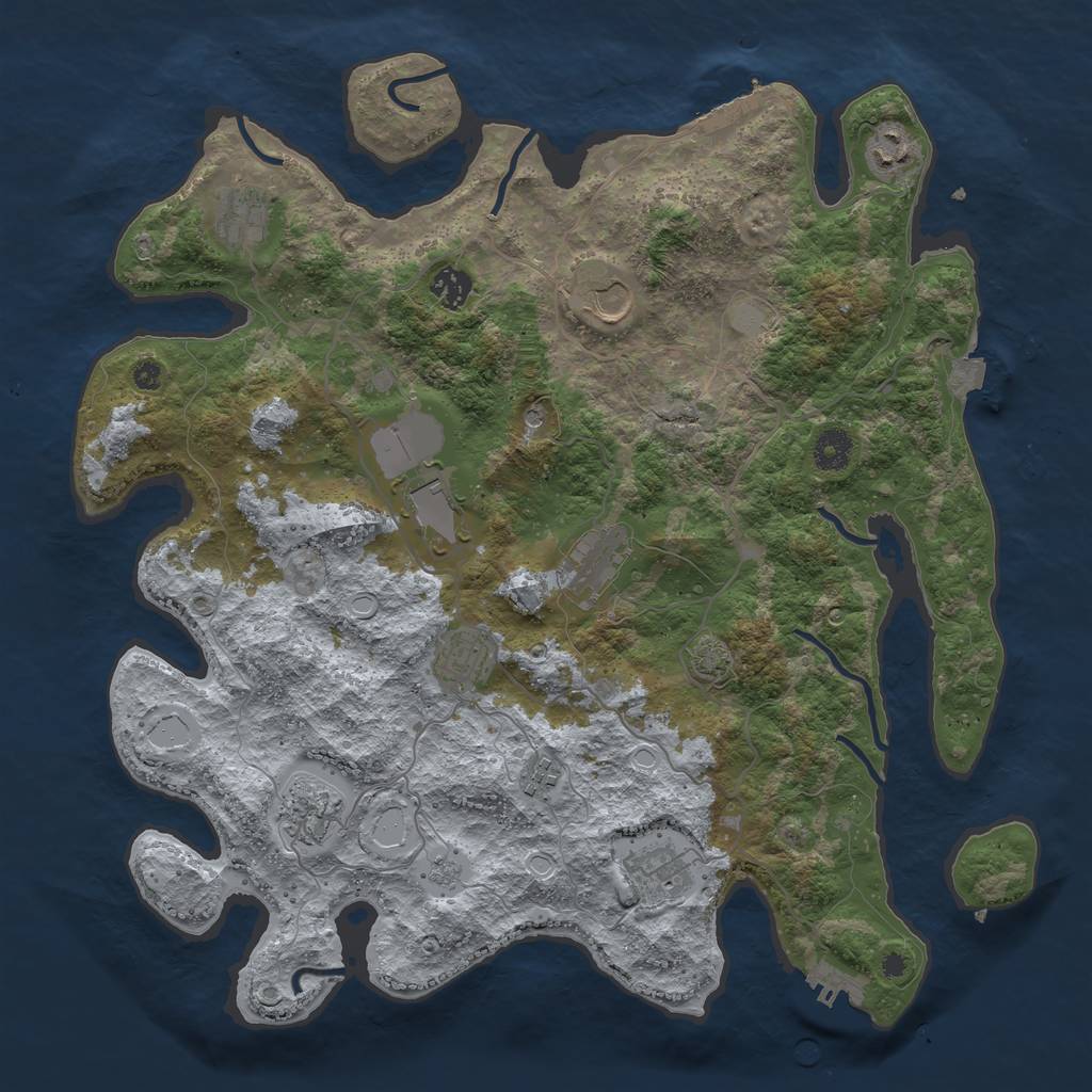 Rust Map: Procedural Map, Size: 4000, Seed: 1648760866, 18 Monuments