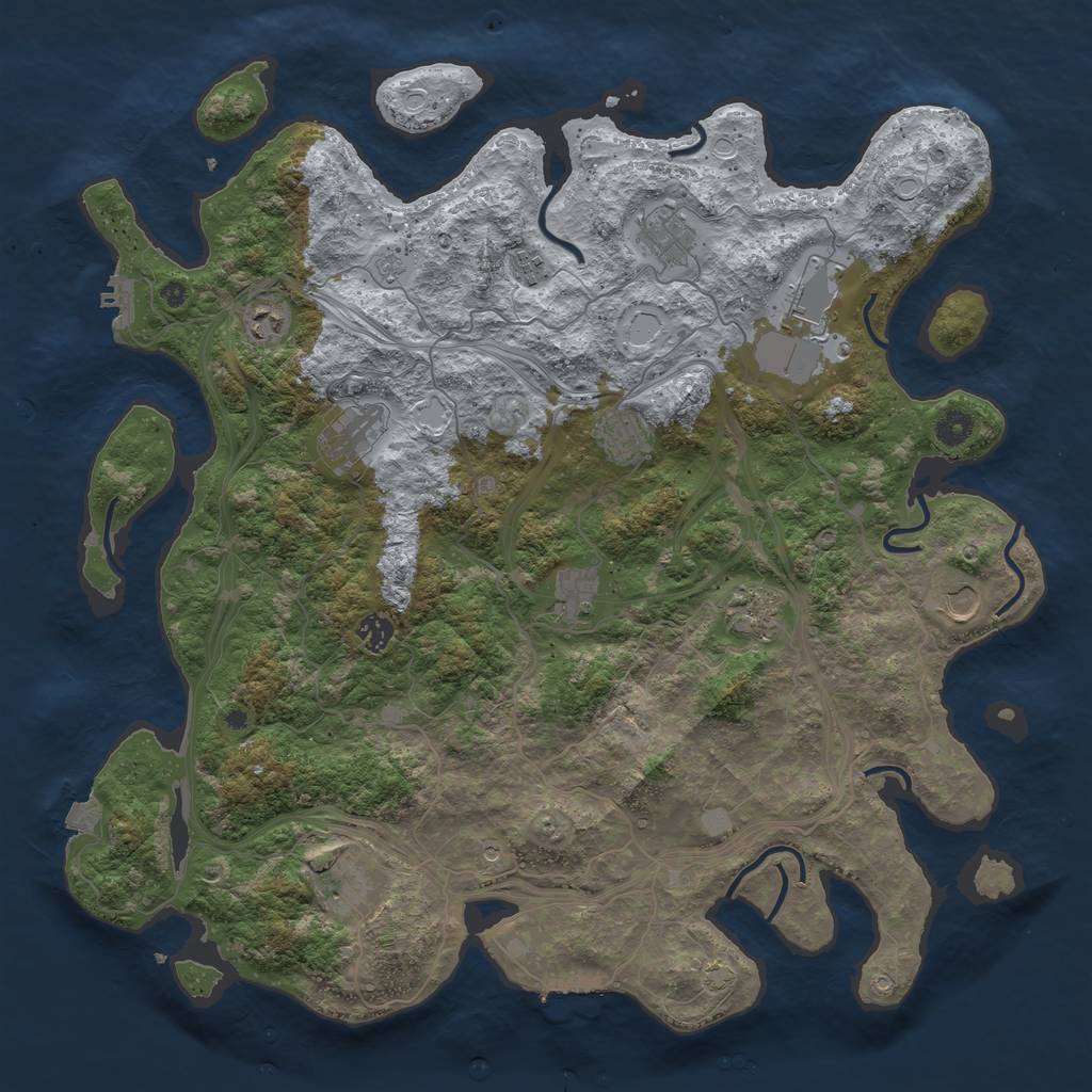 Rust Map: Procedural Map, Size: 4500, Seed: 232365957, 19 Monuments