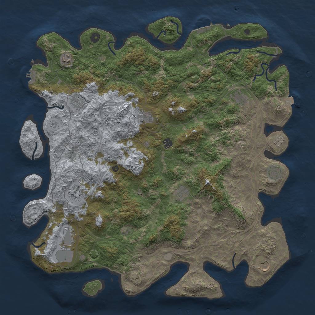 Rust Map: Procedural Map, Size: 4800, Seed: 976757992, 19 Monuments