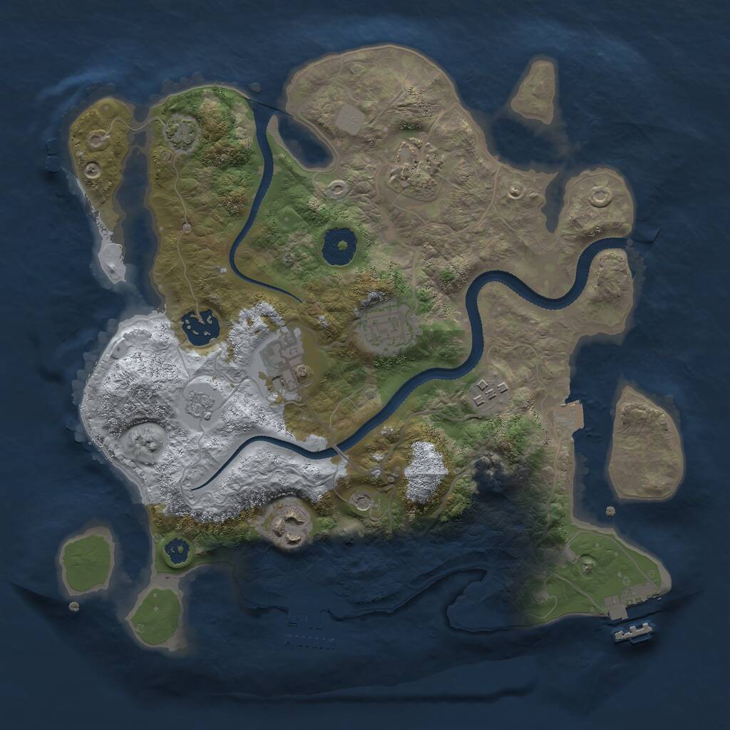 Rust Map: Procedural Map, Size: 3000, Seed: 175422, 14 Monuments