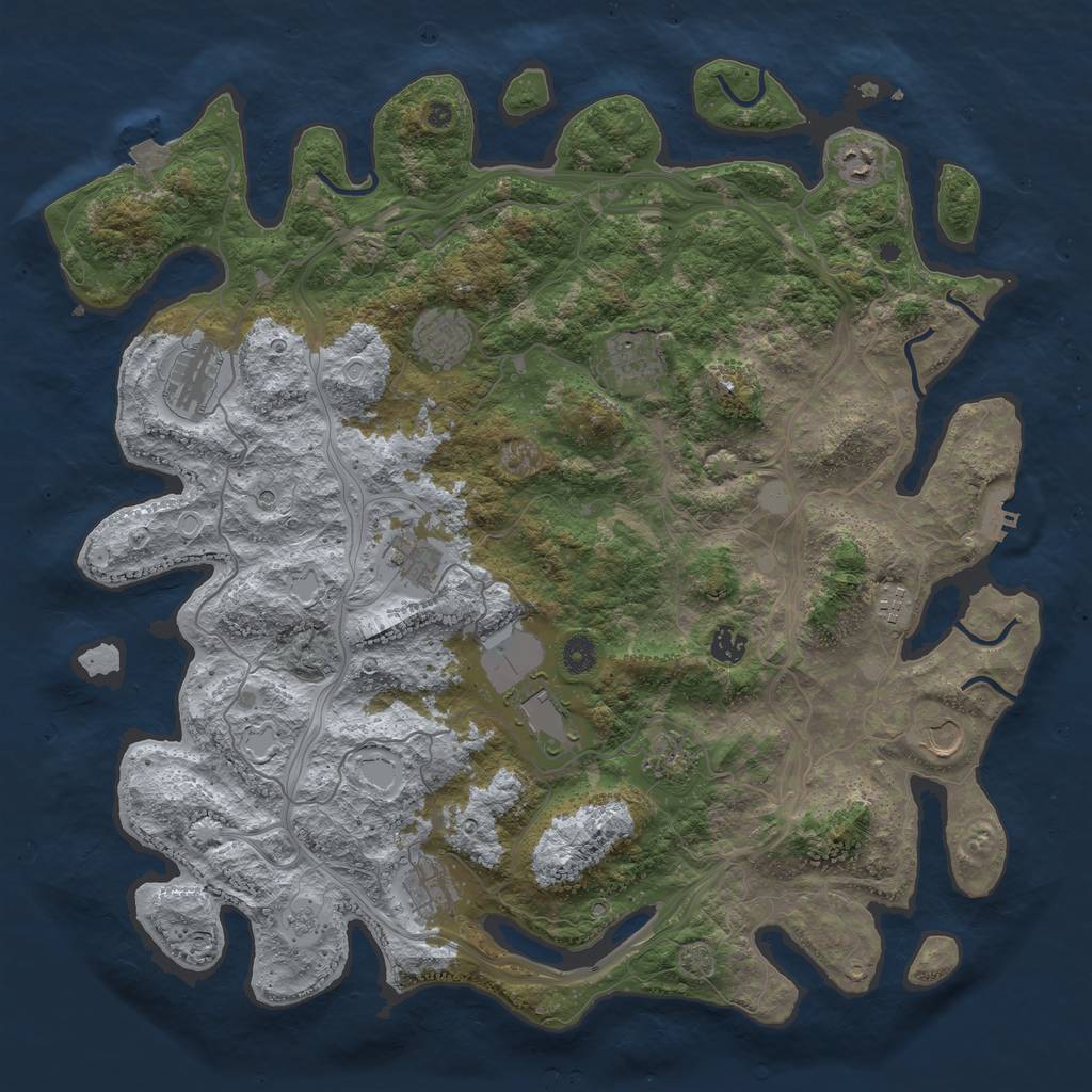 Rust Map: Procedural Map, Size: 4500, Seed: 579511179, 18 Monuments