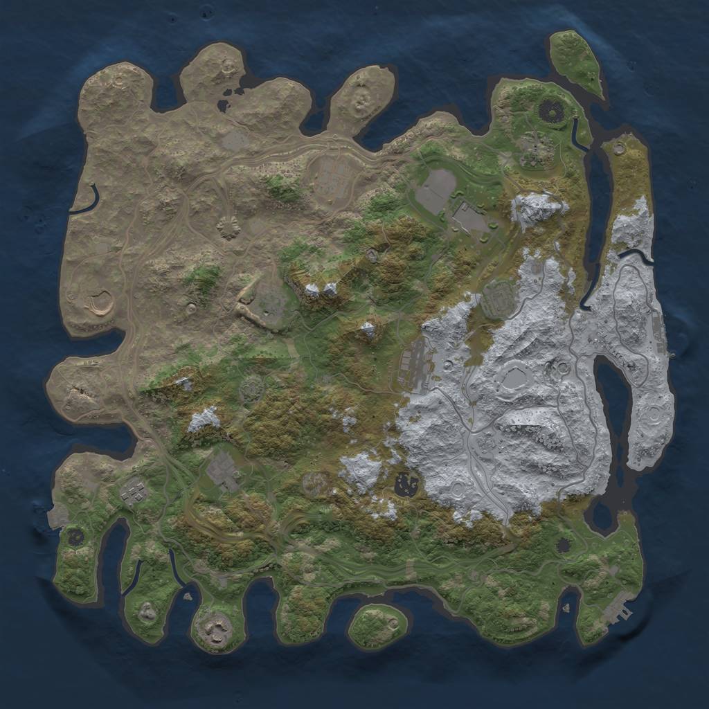 Rust Map: Procedural Map, Size: 4250, Seed: 439264602, 19 Monuments