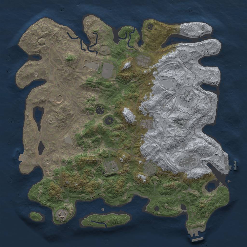 Rust Map: Procedural Map, Size: 4250, Seed: 815255472, 18 Monuments