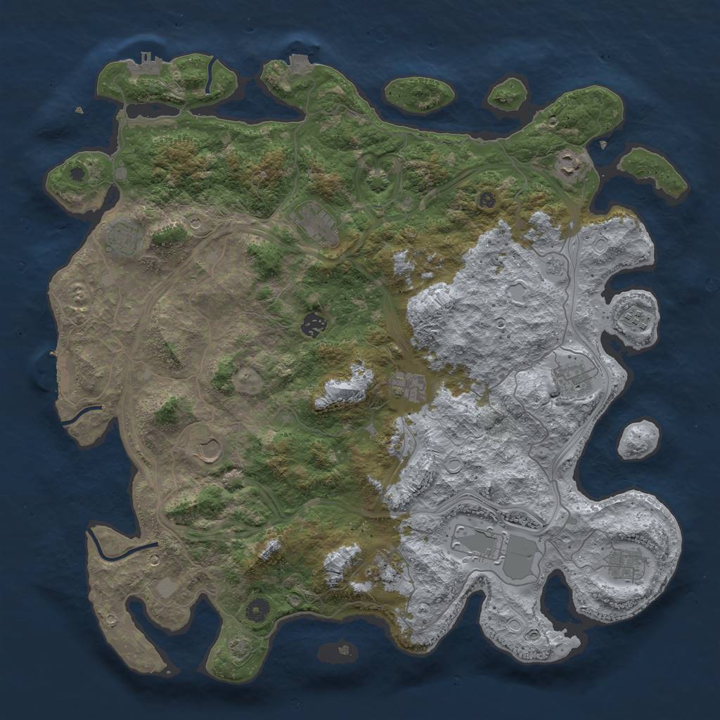 Rust Map: Procedural Map, Size: 4500, Seed: 30023363, 19 Monuments