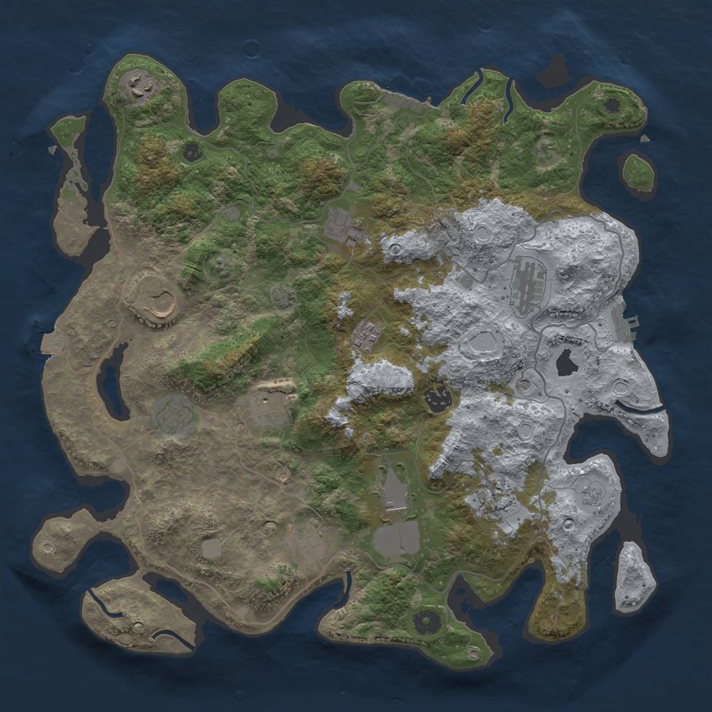 Rust Map: Procedural Map, Size: 4000, Seed: 1546039350, 19 Monuments