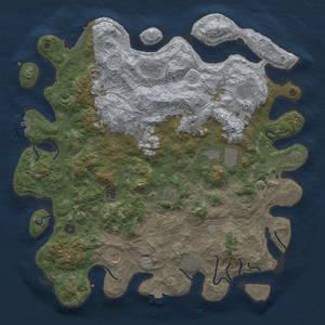 Thumbnail Rust Map: Procedural Map, Size: 4650, Seed: 1, 19 Monuments