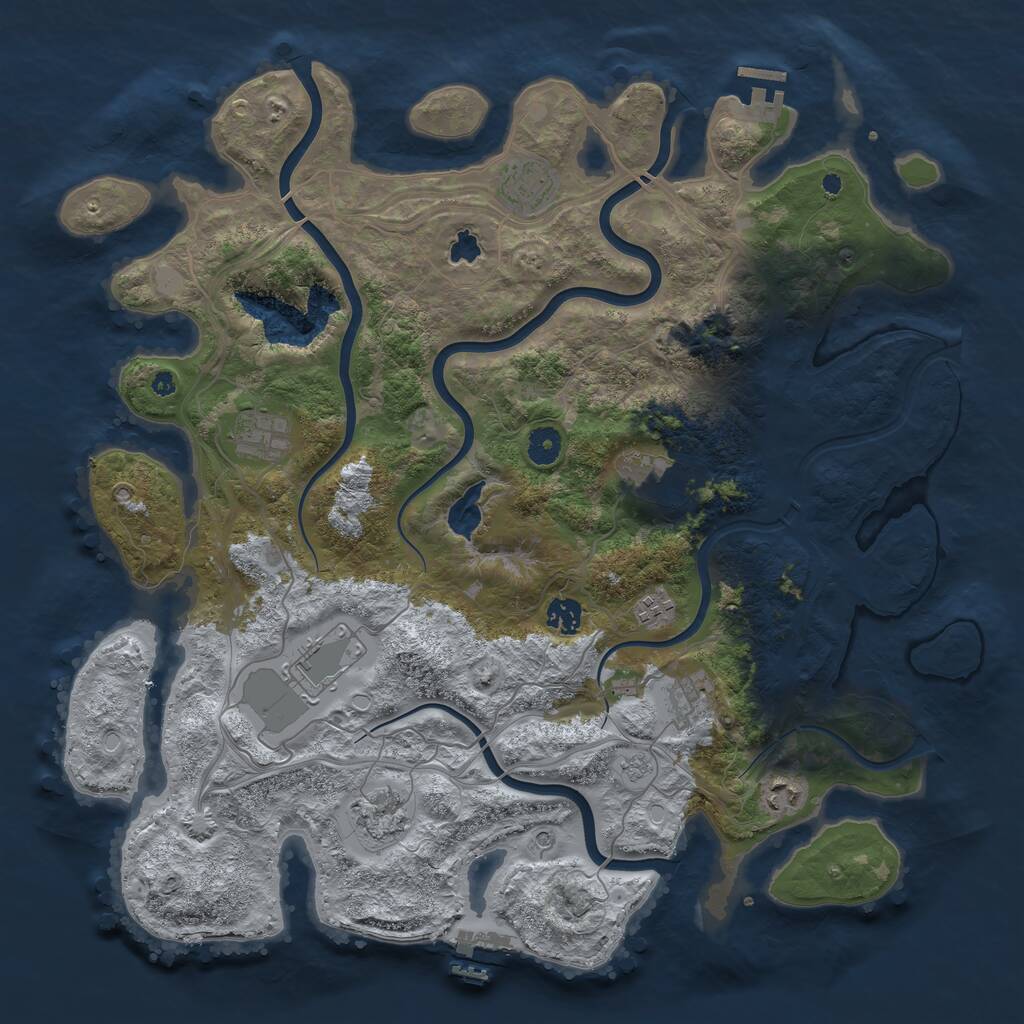Rust Map: Procedural Map, Size: 4250, Seed: 2091006683, 15 Monuments