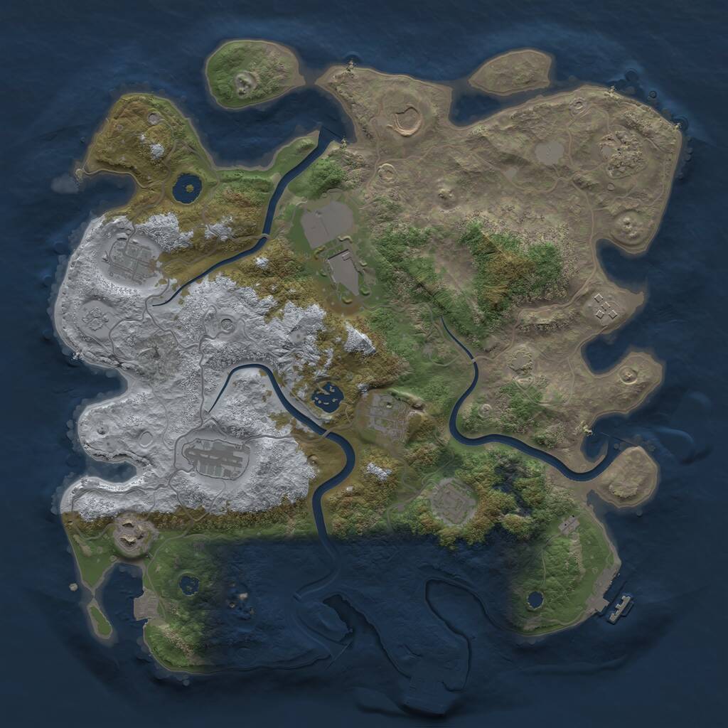 Rust Map: Procedural Map, Size: 3750, Seed: 9138625, 16 Monuments