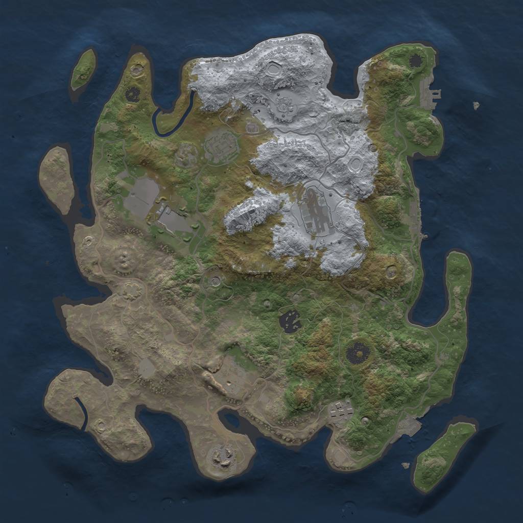 Rust Map: Procedural Map, Size: 3500, Seed: 480627567, 15 Monuments