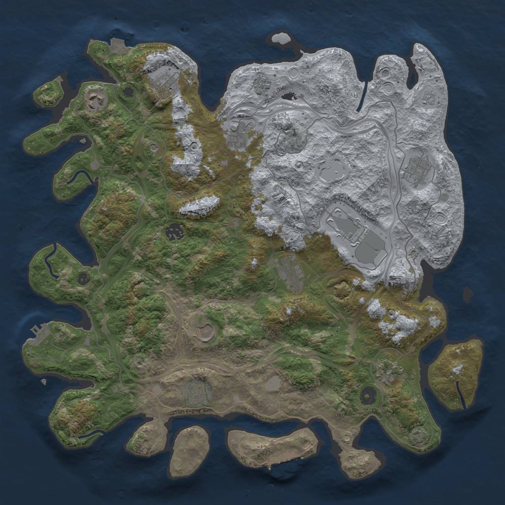 Rust Map: Procedural Map, Size: 4250, Seed: 892140175, 19 Monuments