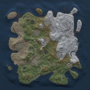 Thumbnail Rust Map: Procedural Map, Size: 3500, Seed: 1148871000, 17 Monuments