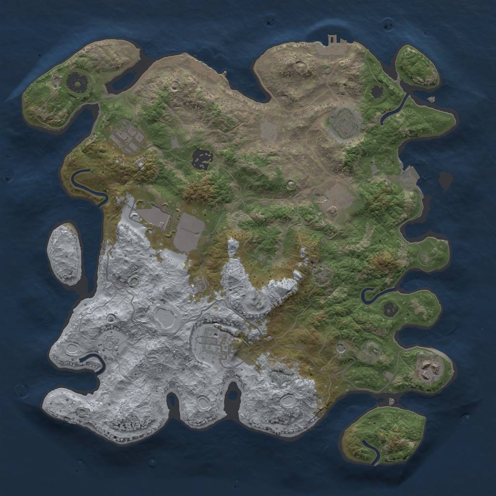 Rust Map: Procedural Map, Size: 3500, Seed: 474822533, 15 Monuments