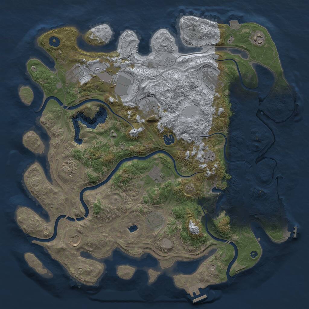 Rust Map: Procedural Map, Size: 4250, Seed: 10266, 17 Monuments