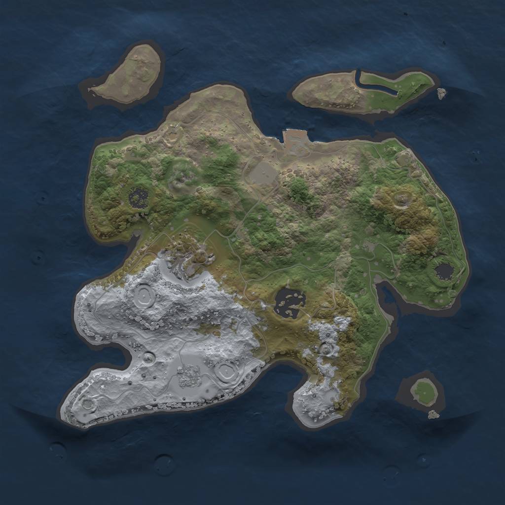 Rust Map: Procedural Map, Size: 2399, Seed: 98481651, 6 Monuments