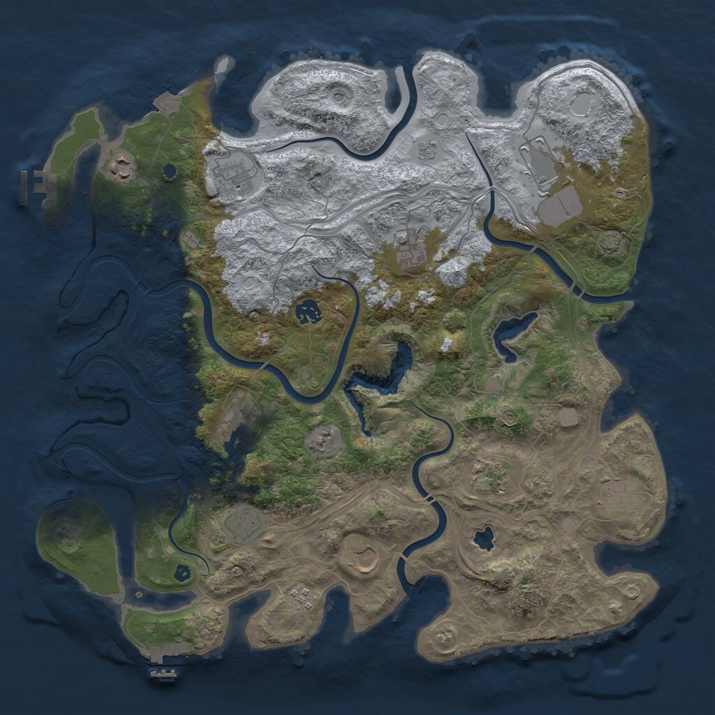 Rust Map: Procedural Map, Size: 4250, Seed: 896224520, 17 Monuments