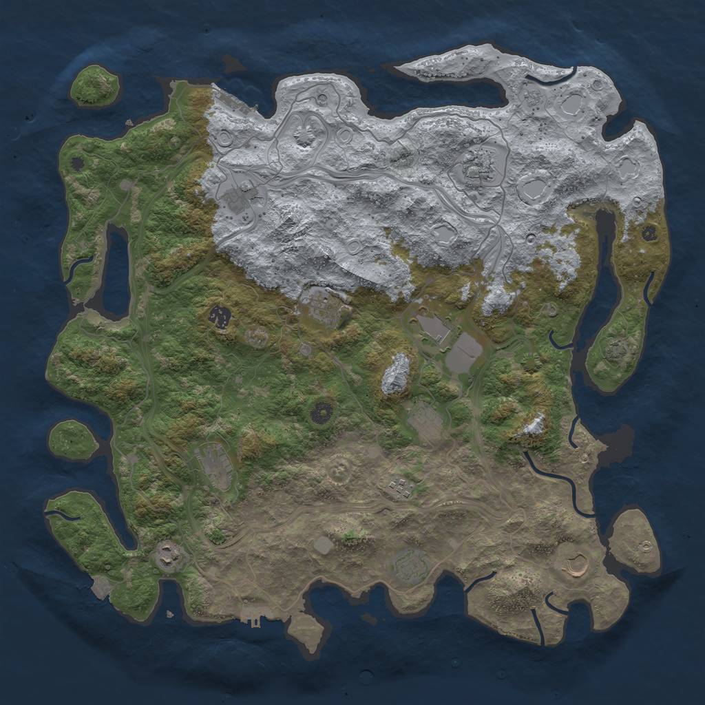 Rust Map: Procedural Map, Size: 4700, Seed: 1657299186, 19 Monuments