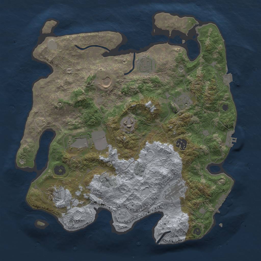 Rust Map: Procedural Map, Size: 3500, Seed: 2224, 17 Monuments