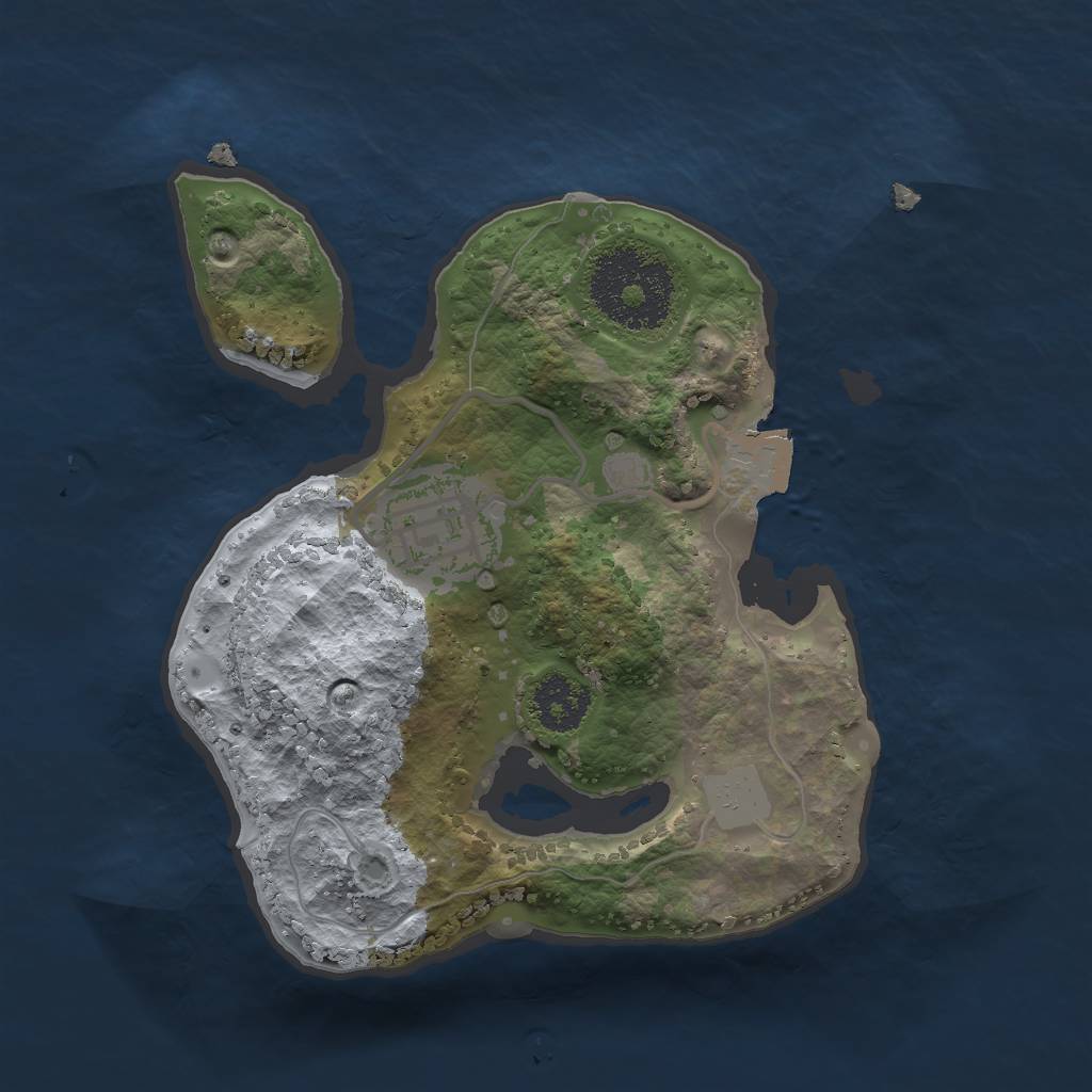 Rust Map: Procedural Map, Size: 2000, Seed: 708542573, 4 Monuments