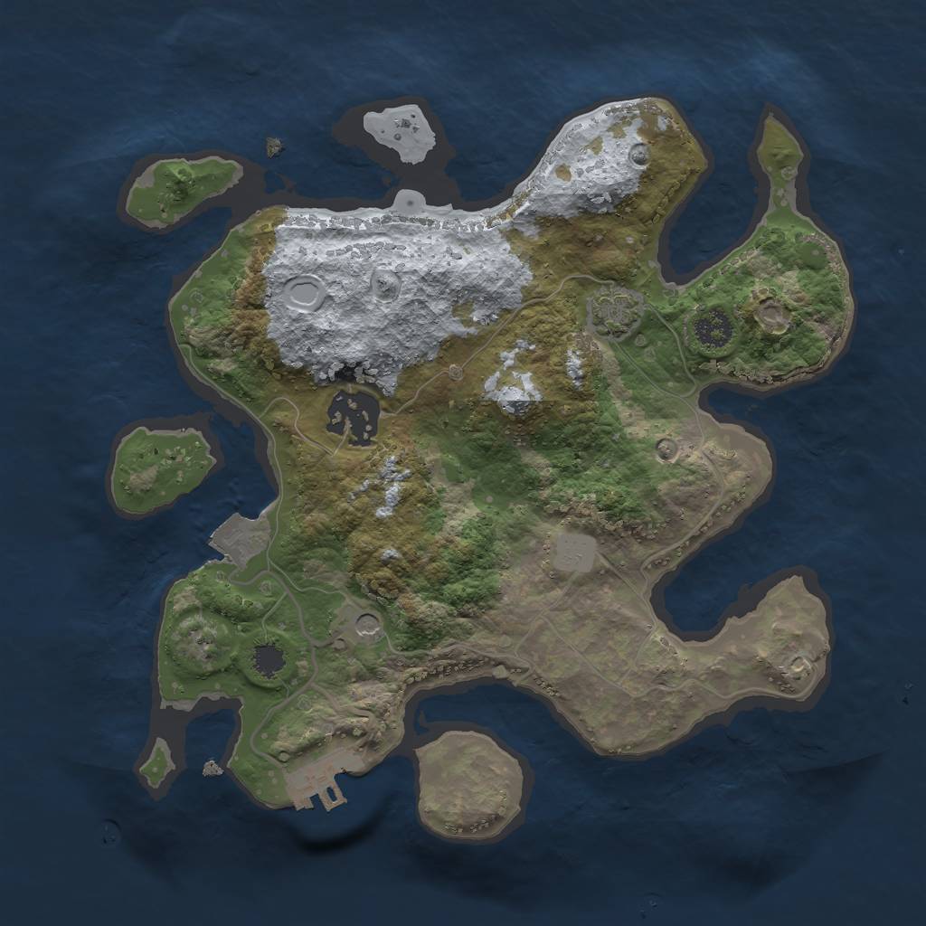 Rust Map: Procedural Map, Size: 2500, Seed: 1089747241, 7 Monuments