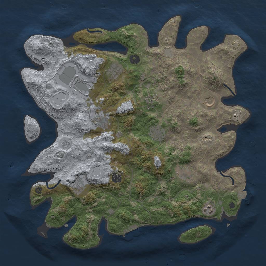 Rust Map: Procedural Map, Size: 4000, Seed: 57832762, 18 Monuments