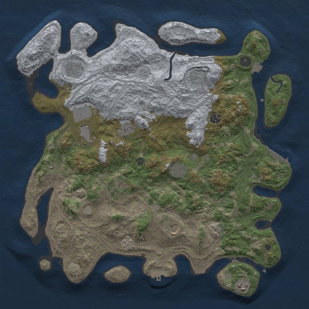 Rust Map: Procedural Map, Size: 4250, Seed: 921570261, 18 Monuments