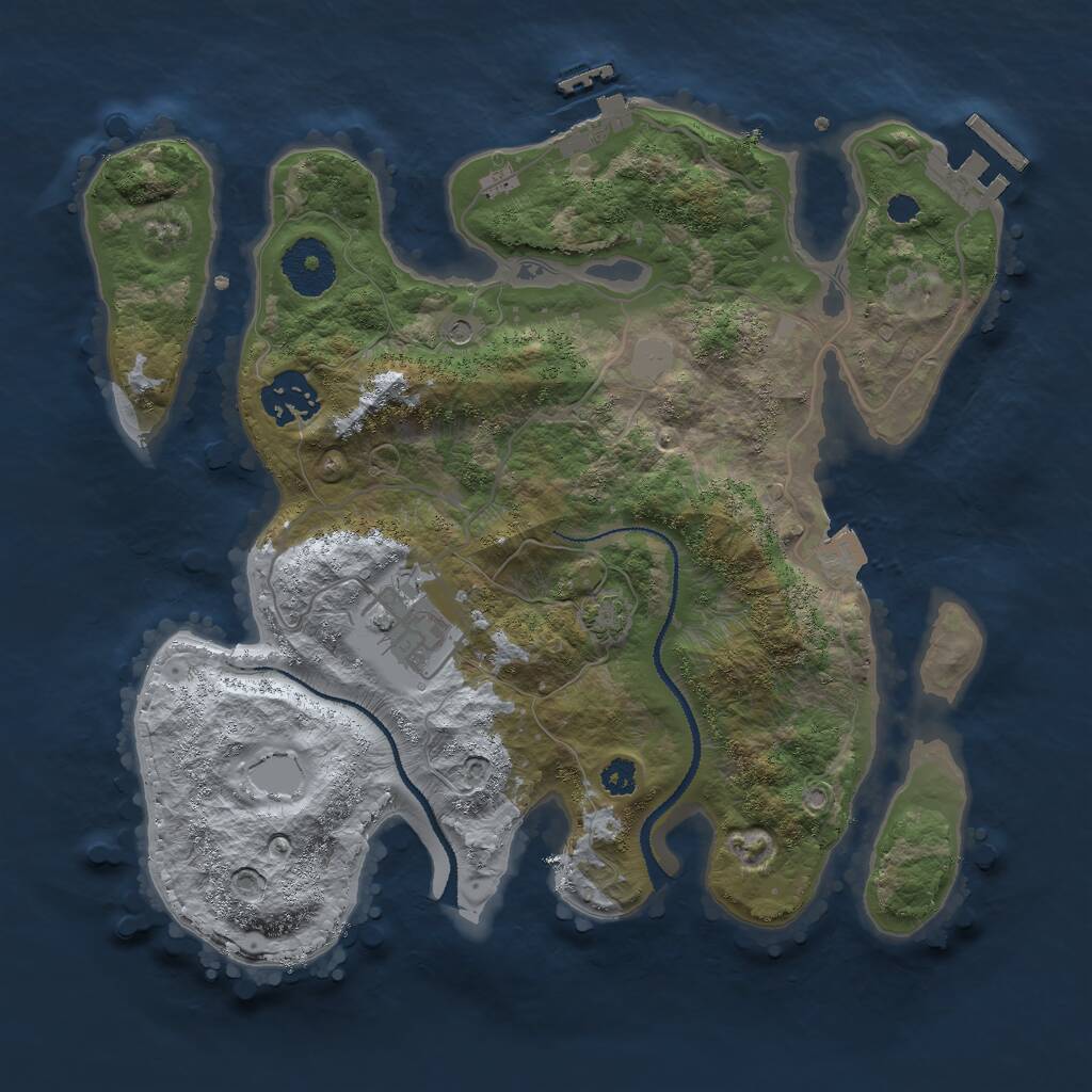 Rust Map: Procedural Map, Size: 3000, Seed: 1570575189, 7 Monuments