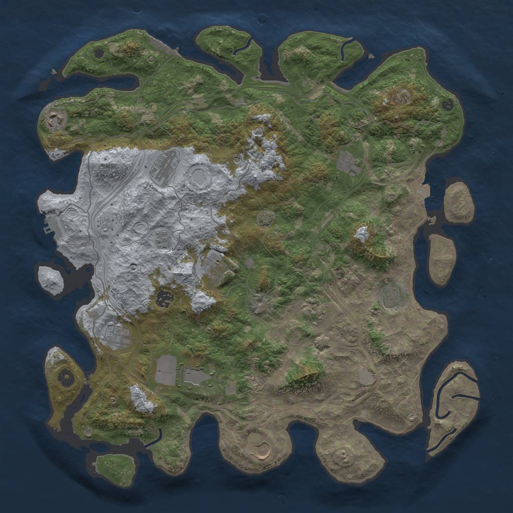 Rust Map: Procedural Map, Size: 4500, Seed: 198875471, 19 Monuments