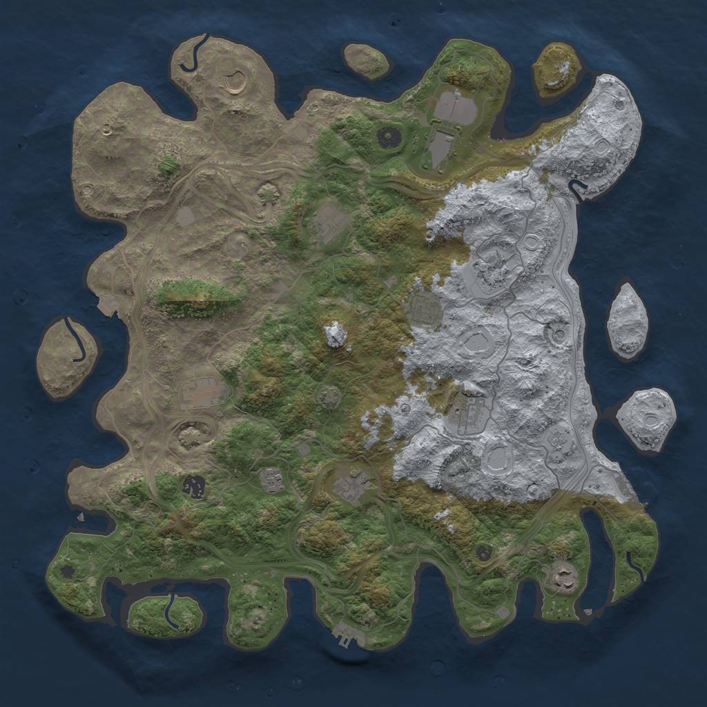 Rust Map: Procedural Map, Size: 4500, Seed: 126778398, 19 Monuments