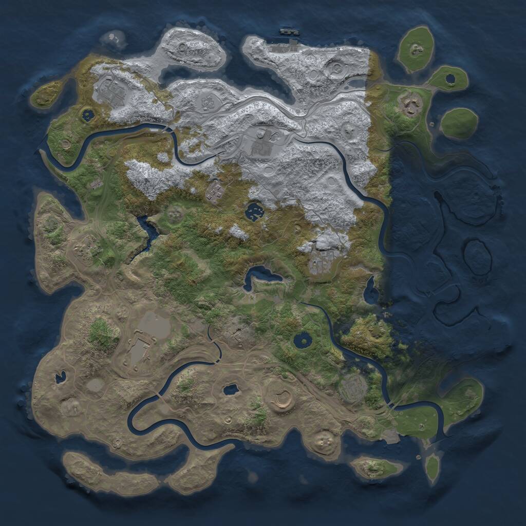 Rust Map: Procedural Map, Size: 4500, Seed: 1461670826, 16 Monuments