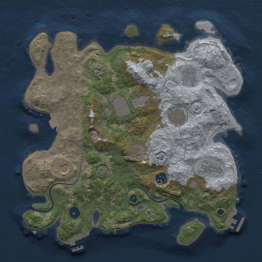 Rust Map: Procedural Map, Size: 3500, Seed: 1669540007, 15 Monuments
