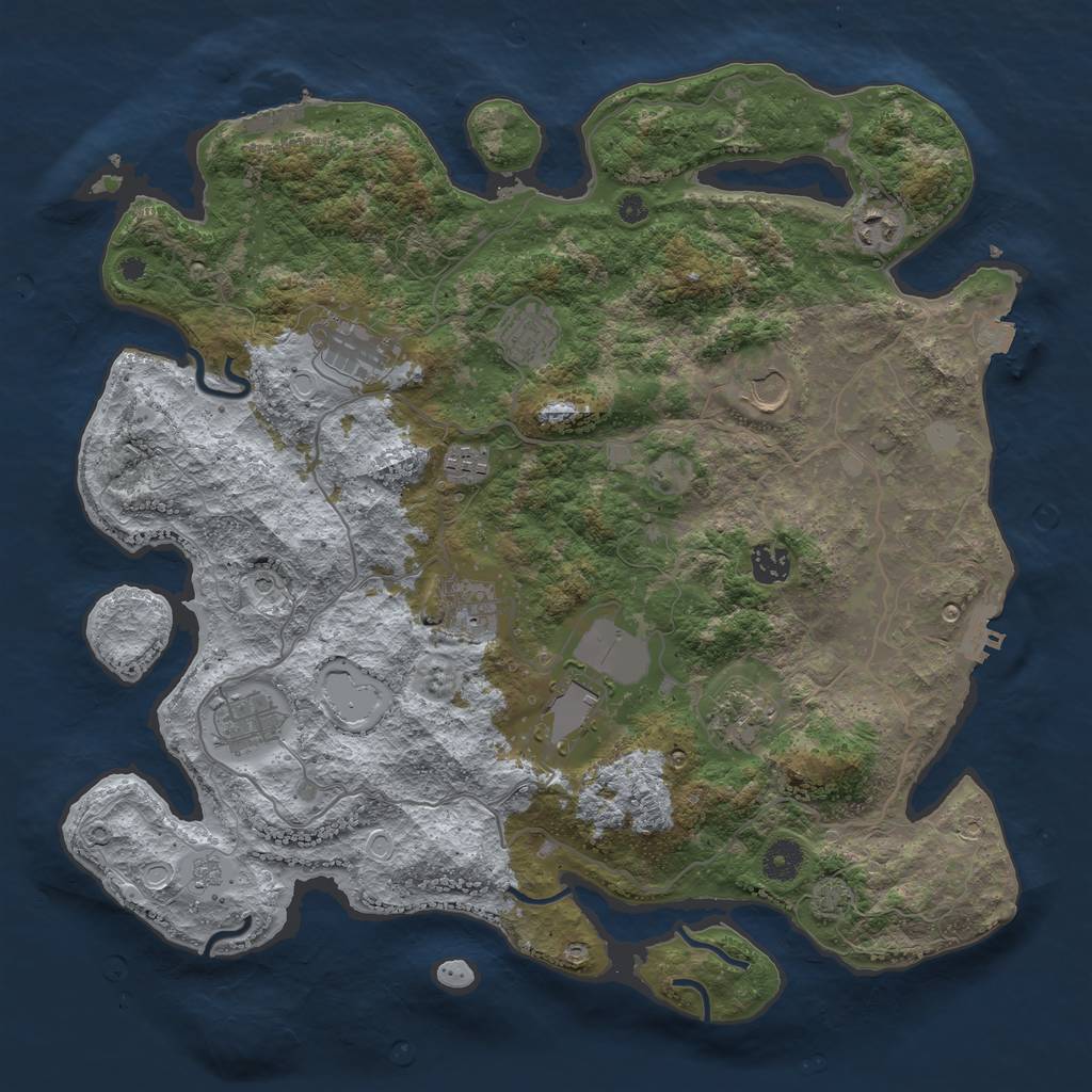 Rust Map: Procedural Map, Size: 4000, Seed: 1655469858, 18 Monuments
