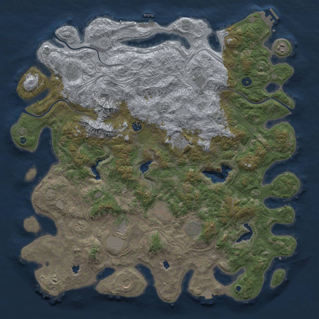 Rust Map: Procedural Map, Size: 5000, Seed: 1417412816, 17 Monuments