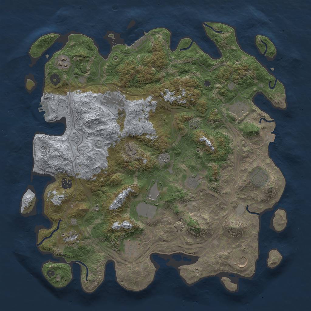 Rust Map: Procedural Map, Size: 4250, Seed: 1095375164, 19 Monuments
