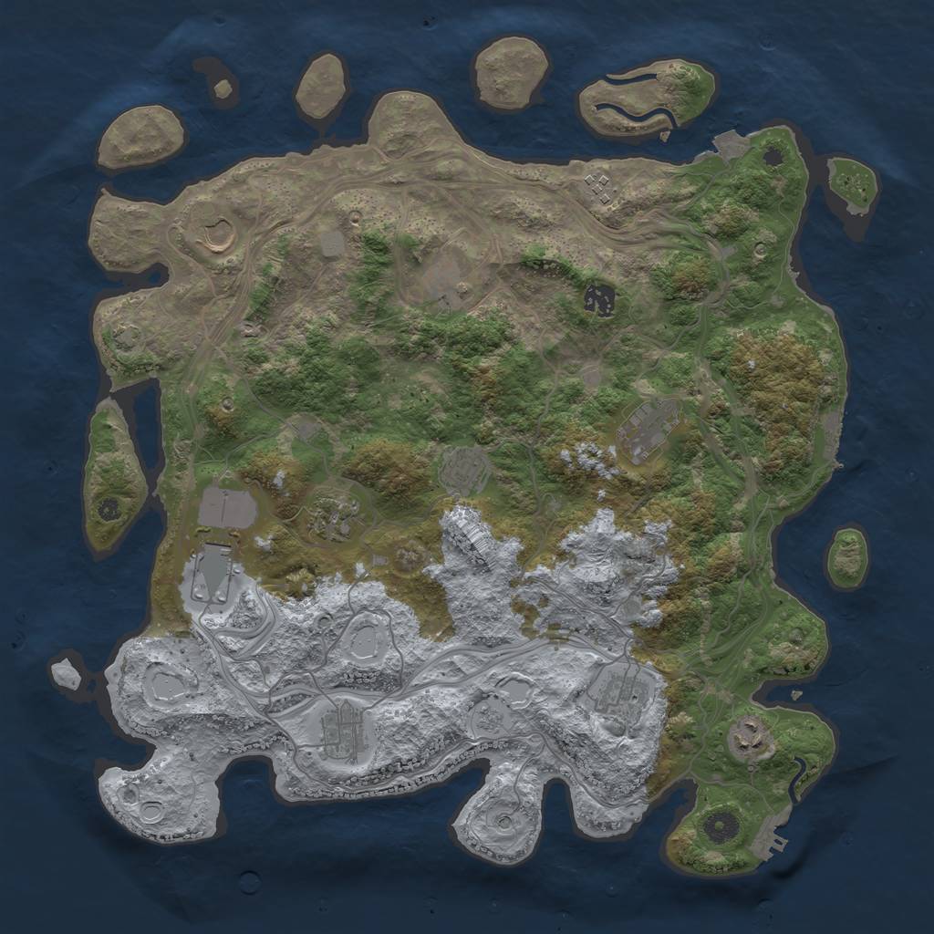 Rust Map: Procedural Map, Size: 4250, Seed: 12510, 19 Monuments