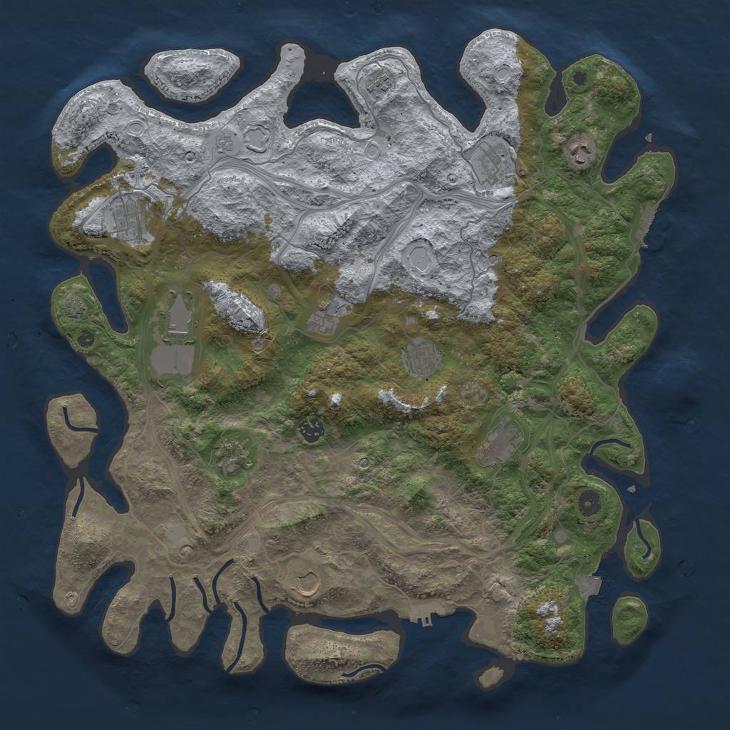 Rust Map: Procedural Map, Size: 4500, Seed: 2044052696, 19 Monuments