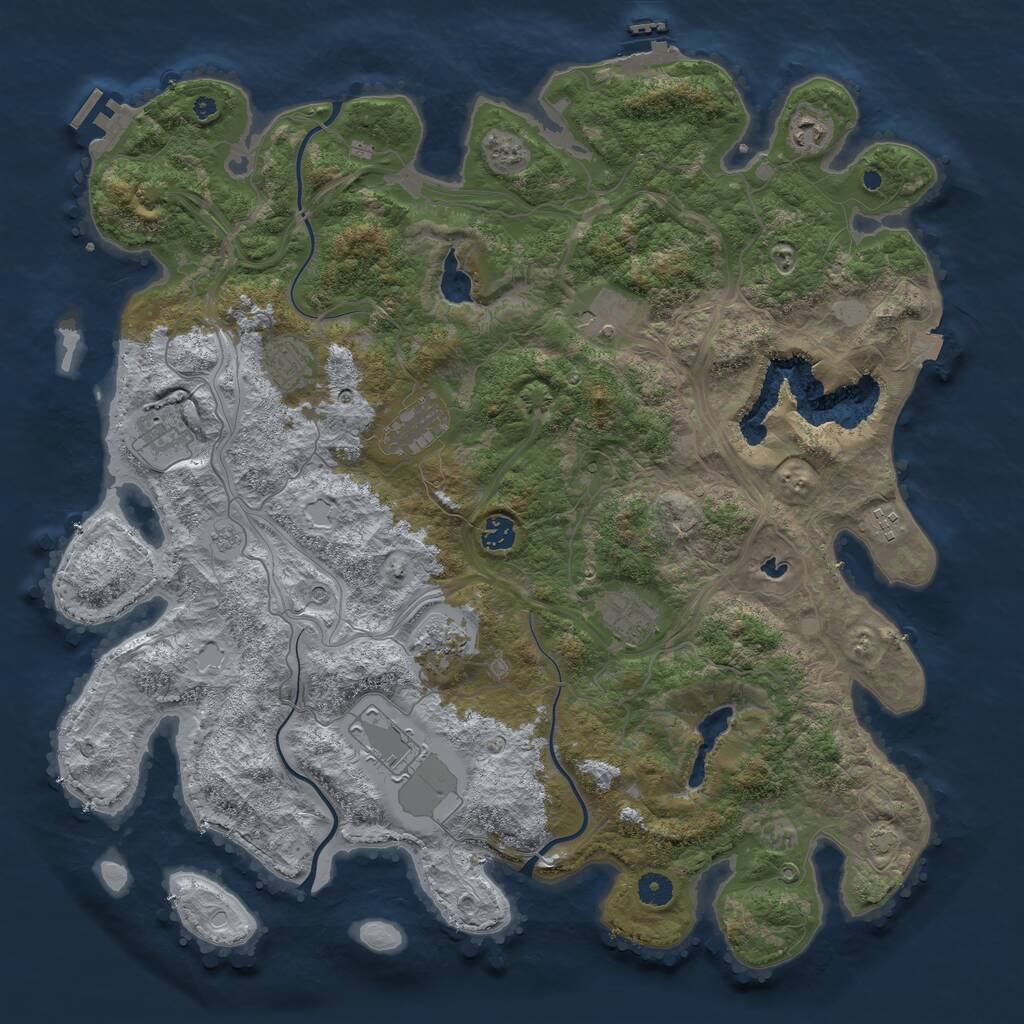 Rust Map: Procedural Map, Size: 4514, Seed: 25034, 16 Monuments