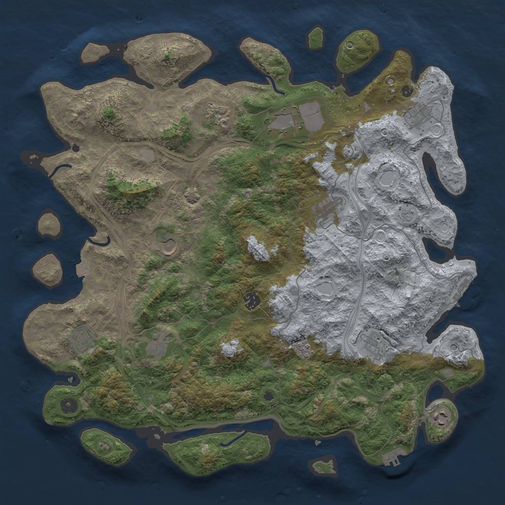 Rust Map: Procedural Map, Size: 4500, Seed: 1999262157, 19 Monuments