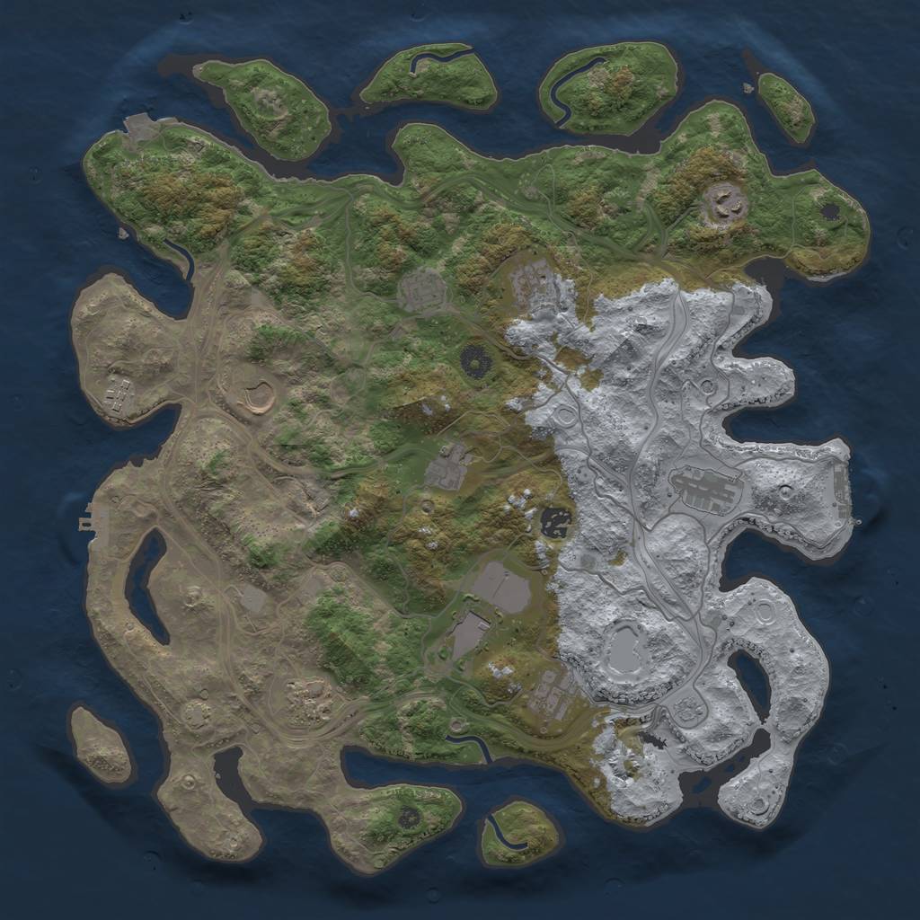 Rust Map: Procedural Map, Size: 4250, Seed: 1359250483, 19 Monuments