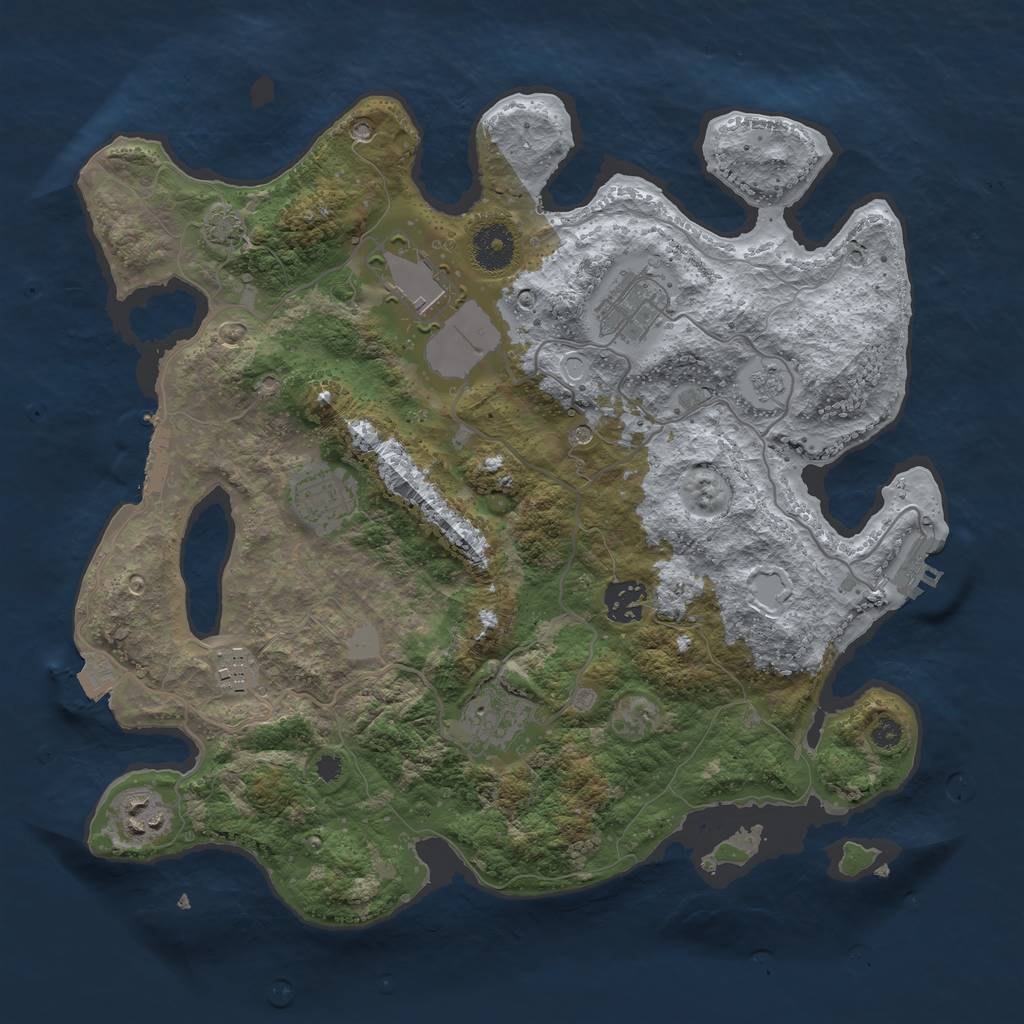 Rust Map: Procedural Map, Size: 3500, Seed: 875978842, 15 Monuments