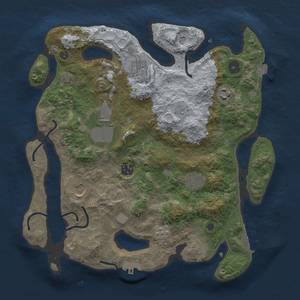 Thumbnail Rust Map: Procedural Map, Size: 3500, Seed: 1264445829, 15 Monuments